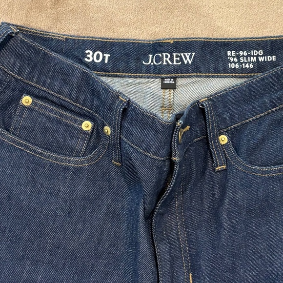 JCREW High-rise slim wide jean in 1996 semi-stretch in Dark Blue Size 30 Tall - Picture 10 of 13